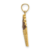 Load image into Gallery viewer, 14K w/Brown Enamel Chocolate Ice Cream Cone  Charm
