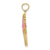 Load image into Gallery viewer, 14K Pink Enameled Strawberry Ice Cream Cone Charm
