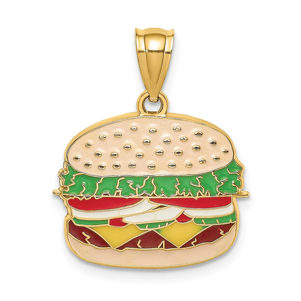 14K w/Enamel Cheeseburger Charm
