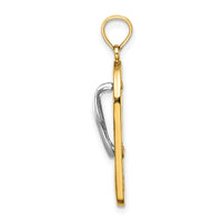 Load image into Gallery viewer, 14K w/Rhodium 3D Enamel Fuschia and White Flowers On Aqua Flip-Flop Charm
