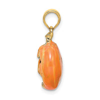 Load image into Gallery viewer, 14K 3-D Enameled Pumpkin w/Black Cat and Moon Charm
