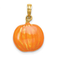 Load image into Gallery viewer, 14K 3-D Enameled Pumpkin w/Black Cat and Moon Charm
