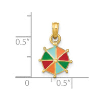 Load image into Gallery viewer, 14K W/ Multi-Color Enamel Umbrella Charm
