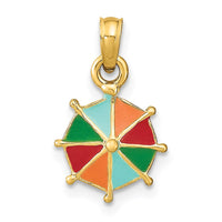 Load image into Gallery viewer, 14K W/ Multi-Color Enamel Umbrella Charm
