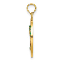 Load image into Gallery viewer, 14K BLUFFTON SC Circle Enameled Palm Tree Charm
