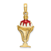 Load image into Gallery viewer, 14K Chocolate Ice Cream Sundae W/Cherry Top Charm
