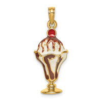Load image into Gallery viewer, 14K Chocolate Ice Cream Sundae W/Cherry Top Charm
