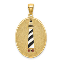 Load image into Gallery viewer, 14K Enamel Lighthouse Pendant W/John 8:12 On Reverse
