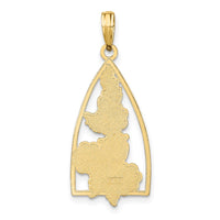 Load image into Gallery viewer, 14K Enameled Ladybug and Flowers Triangle Pendant
