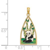 Load image into Gallery viewer, 14K Enamel Panda Bear and Bamboo Charm
