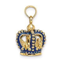 Load image into Gallery viewer, 14K 3-D Blue Enamel Crown Charm
