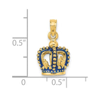 Load image into Gallery viewer, 14K 3-D Blue Enamel Crown Charm
