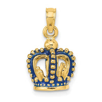 Load image into Gallery viewer, 14K 3-D Blue Enamel Crown Charm
