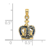 Load image into Gallery viewer, 14K 3-D w/ Blue Enamel Crown Charm
