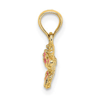 Load image into Gallery viewer, 14K Enamel Mini Pink Butterfly Charm
