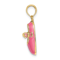 Load image into Gallery viewer, 14K 3-D w/ Pink Enamel Baby Shoe Charm
