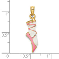 Load image into Gallery viewer, 14K 3-D Enamel Ballet Shoe Charm

