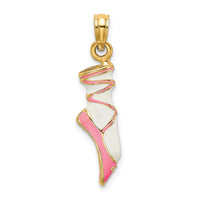 Load image into Gallery viewer, 14K 3-D Enamel Ballet Shoe Charm
