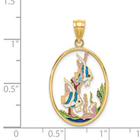 Load image into Gallery viewer, 14K Enamel Angelfish In Underwater Scene Charm
