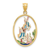 Load image into Gallery viewer, 14K Enamel Angelfish In Underwater Scene Charm
