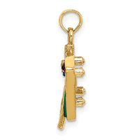 Load image into Gallery viewer, 14K W/ Green Enamel 3-D Pool Table Charm
