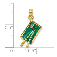 Load image into Gallery viewer, 14K W/ Green Enamel 3-D Pool Table Charm
