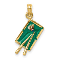 Load image into Gallery viewer, 14K W/ Green Enamel 3-D Pool Table Charm
