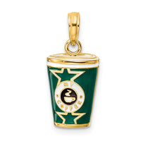 Load image into Gallery viewer, 14k 3-D Enameled Coffee Cup Charm
