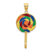 Load image into Gallery viewer, 14K w/Multi-Color Enamel 3-D Lollipop Charm
