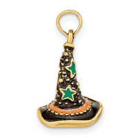 Load image into Gallery viewer, 14K w/ Enamel 3-D Witch&#39;s Hat (Halloween) Charm
