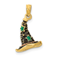 Load image into Gallery viewer, 14K w/ Enamel 3-D Witch&#39;s Hat (Halloween) Charm
