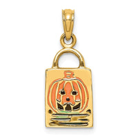 Load image into Gallery viewer, 14K 3-D Enameled Jack-o-Lantern Trick or Treat Bag Charm
