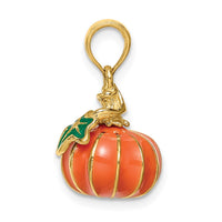 Load image into Gallery viewer, 14K 3-D Enameled Pumpkin Charm
