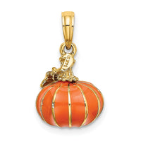 Load image into Gallery viewer, 14K 3-D Enameled Pumpkin Charm
