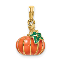 Load image into Gallery viewer, 14K 3-D Enameled Pumpkin Charm
