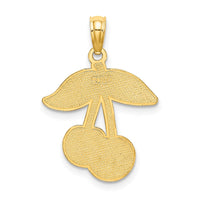 Load image into Gallery viewer, 14K Cherries With Enamel Leaf Charm
