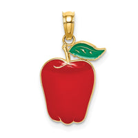Load image into Gallery viewer, 14K Enamel Red Delicious Apple W/Stem and Leaf Charm
