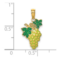 Load image into Gallery viewer, 14K W/ Enamel Grapes W/ Stem and Leaf Charm
