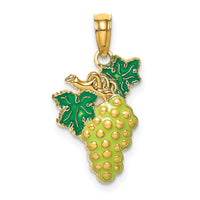 Load image into Gallery viewer, 14K W/ Enamel Grapes W/ Stem and Leaf Charm
