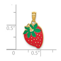 Load image into Gallery viewer, 14K W/ Enamel Strawberry With Leaf Charm
