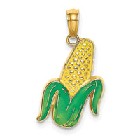 Load image into Gallery viewer, 14K w/ Enamel Corn with Peeled Husk Charm
