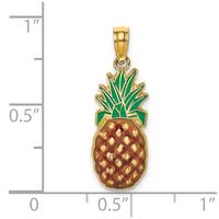 Load image into Gallery viewer, 14K w/ Enamel 2-D Pineapple Charm
