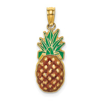 Load image into Gallery viewer, 14K w/ Enamel 2-D Pineapple Charm
