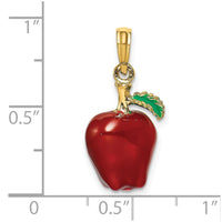 Load image into Gallery viewer, 14K w/ Enamel 3-D Red Delicious Apple Charm
