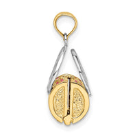 Load image into Gallery viewer, 14K &amp; Rhodium 3-D Pink Enameled Handbag Opens Charm

