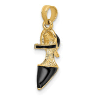 Load image into Gallery viewer, 14K 3-D Black Enamel Closed Toe High Heel Charm
