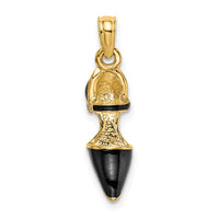 Load image into Gallery viewer, 14K 3-D Black Enamel Closed Toe High Heel Charm
