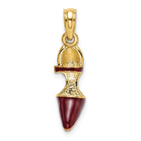 Load image into Gallery viewer, 14K 3-D Maroon Enamel Closed Toe High Heel Charm
