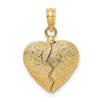 Load image into Gallery viewer, 14K 3-D Reversible Heart Opens Charm
