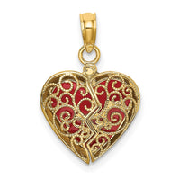 Load image into Gallery viewer, 14K 3-D Reversible Heart Opens Charm
